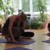 yoga students watching others with a teacher for online yoga workshops with erling.yoga